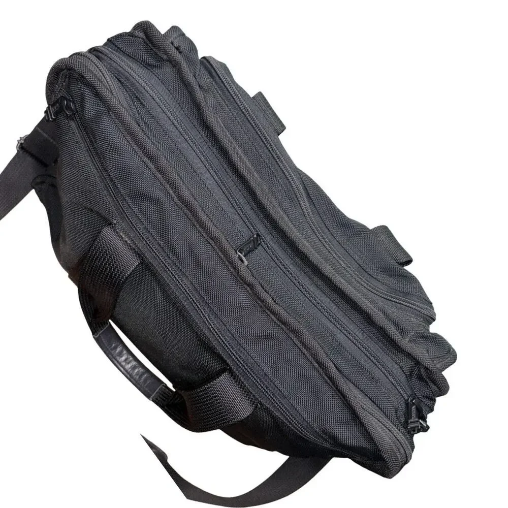 TUMI Black Nylon Business Laptop Briefcase Messenger Bag